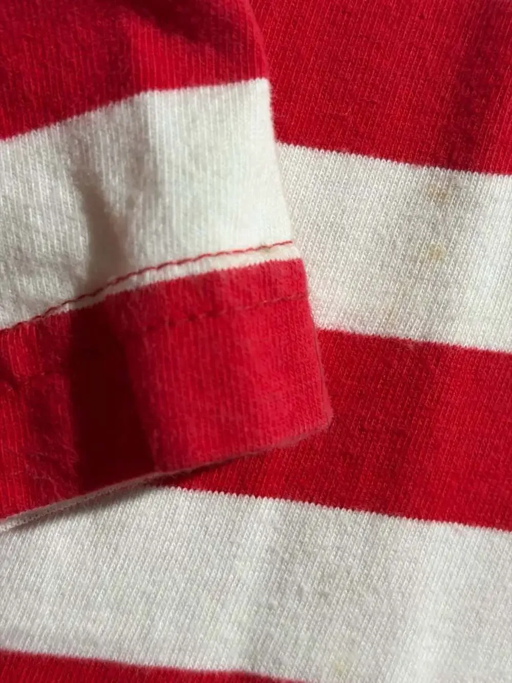 Vintage 90s Guess Jeans Striped Embroidered Tee Candy Cane USA Made - Picture 4 of 9